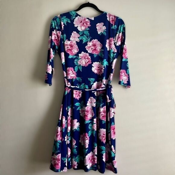 Brixon ivy faux wrap jersey style floral dress large - Picture 6 of 10